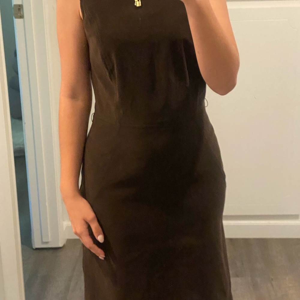Casual Corner Chocolate Brown Midi Dress